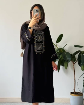 مانتو کفتان مشکی سکه ای