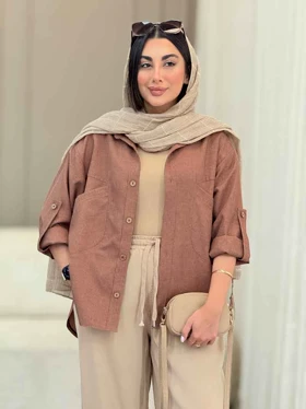 مانتو دو جیب آستین پاگن ساناز