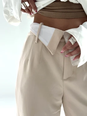 شلوار بگ کمر پیله دار