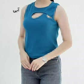 تاپ زنانه حلقه‌ای کبریتی