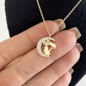 گردنبند ژوپینگ طرح مادر و ماه