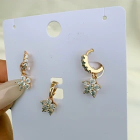 نیم ست ستاره نگینی ژوپینگ بدون زنجیر