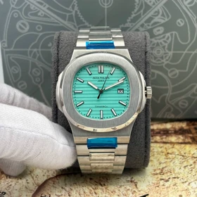 ساعت مچی مردانه پتک فیلیپ ساخت ژاپن با گارانتی و جعبه ( آبی تیفانی )