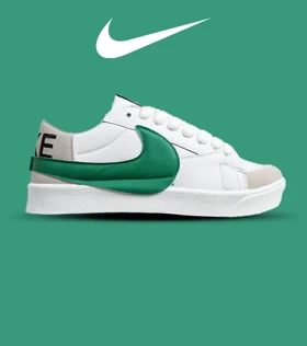 کفش نایک مردانه و زنانه سفید سبز Nike Blazer Low 77 Jumbo مدل 5607