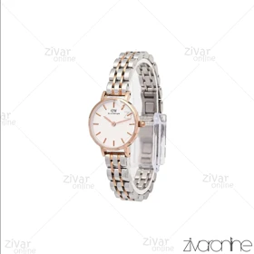 ساعت دنیل ولینگتون زنانه رزگلد نقره ای صفحه سفید خطی اسمال 106001