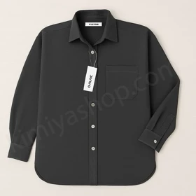 شومیز زنانه کتان خاکستری – فری‌سایز با رنگ ثابت و پارچه شسته شده