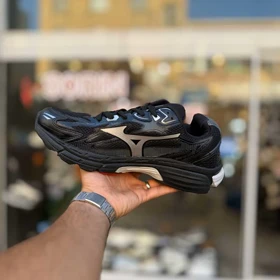 کتانی میزونو مشکی نقره ای بزرگپا کد 6788