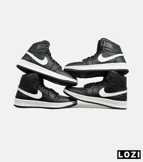 کتانی ساق‌دار زنانه و مردانه مشکی سفید Nike air jordan 1
