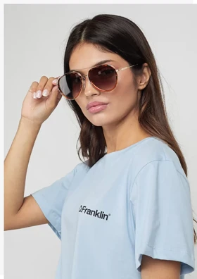 عینک آفتابی دی فرانکلین مدل D.franklin Walker Av/ Semi Tort - Grad Brown