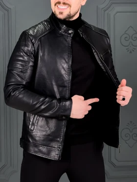 کت چرم 6203 مشکی