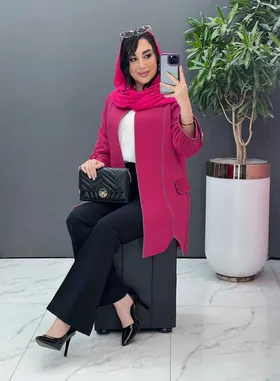 مانتو کتان لمه مغزی دوزی پایین چاک