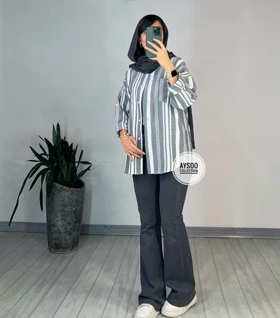 مانتو کنفی راه راه