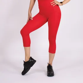 لگ اسلیم افکت جیب‌دار قرمز قد 75 - Agi Slim Effect Leggings Kırmızı