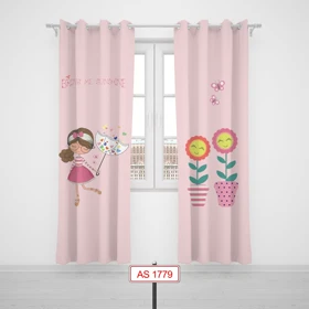 پرده پانچی اتاق کودک برند مینوریا کیدز طرح دخترانه کد p-264