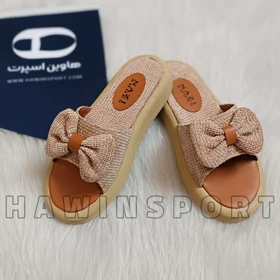 صندل زنانه مدل پاپیون نسکافه ای