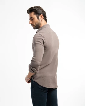 ام کی کالکشن پیراهن آستین بلند mk-23272-brown