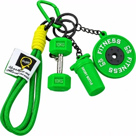 چارم بگ مدل Dumbbell Shaker Weight طرح وزنه، شیکر و دمبل (سبز)