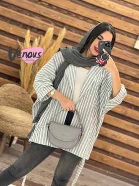 مانتو پانچ راه راه پایین گت