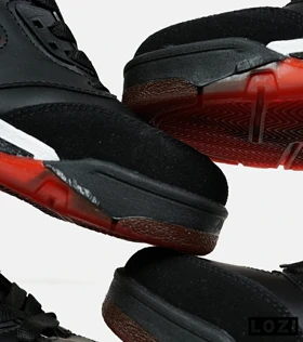 کتانی ساق‌دار زنانه و مردانه مشکی قرمز Nike air jordan 5