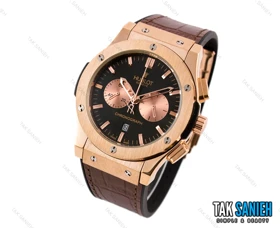 ساعت مردانه هابلوت سه موتوره رزگلد قهوه ای Hublot-2220-G