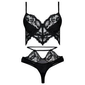 ست شورت و سوتین زنانه فنردار برتا مشکی کد 5119-2520-B