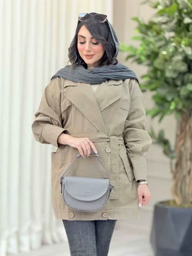 مانتو شش دکمه برش‌دار