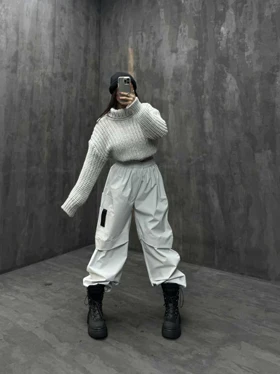 شلوار کارگو جیب طرحدار