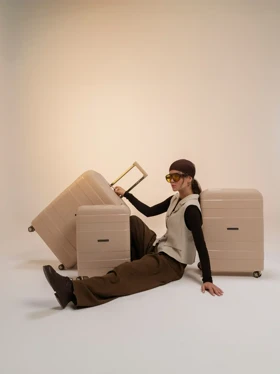 چمدان سایز بزرگ مدل Rose Merry RL-201-3z-Large_Champagne