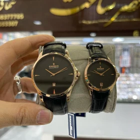 ساعت مچی رومانسون طرح کلاسیک Excellent بند چرمی مشکی