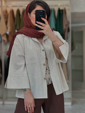 شومیز لینن آستین چاک