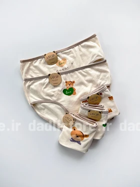 شورت اسلیپ نخ پنبه عروسکی طرح خرس