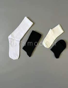 جوراب بیسیک بدون طرح مشکی سفید