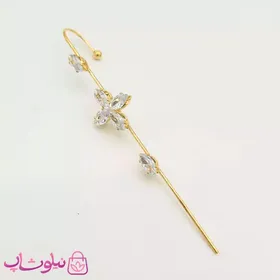 گوشواره کراس نگین‌دار طرح گل