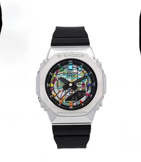 ساعت زنانه جی شاک GM-S2100 قاب سیلور صفحه آبرنگ