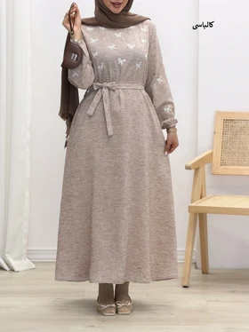 4285-پیراهن گلدوزی پاپیون