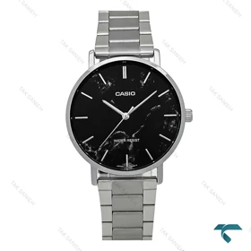 ساعت کاسیو MTP-VT01DM-1A مردانه سیلور صفحه مشکی Casio-7456-G