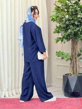 ست مانتو بغل سه دکمه و شلوار