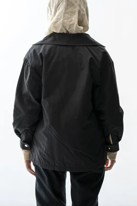 بارانی باکسی یقه برگردان آستین پیلی زنانه