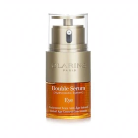 سرم دور چشم ضدچروک و آبرسان کلارنس مدل Double Serum حاوی کافئین و هیالورونیک اسید حجم 20 میلیلیتر