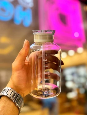 بطری پیرکس دو درب ، نی دار 450 میل - 134