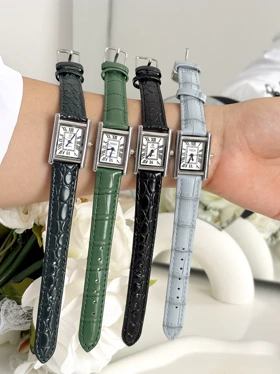 ساعت چرمی زنانه طرح کارتیه مستطیل 930