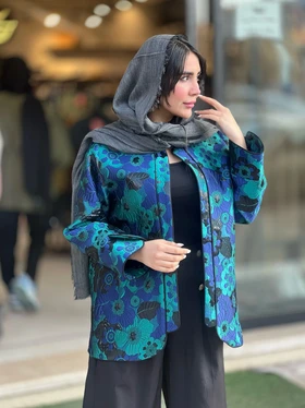 مانتو طرح برجسته گل‌دار کد 810