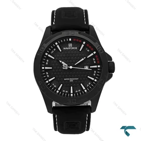 ساعت مردانه نیوی فورس NF8023 بند چرم تمام مشکی NaviForce-7653-G