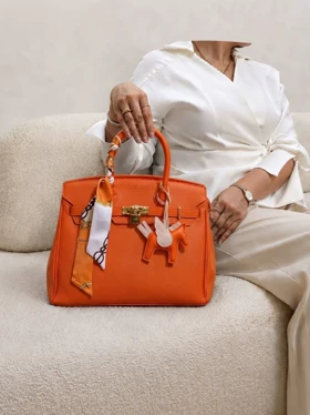 کیف چرم HERMES نارنجی هرمس ترند مد
