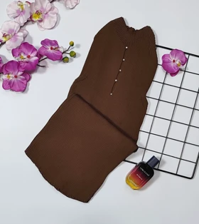 تاپ بافت اشکی کد 40178 (قهوه ای)