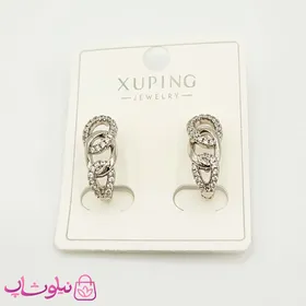 گوشواره ژوپینگ مدل کارتیه نقره ای نگین‌دار