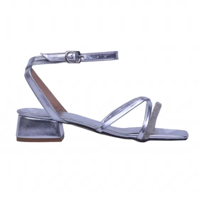 صندل زنانه بندی مدل گیلدا_نقره ای کد 5709