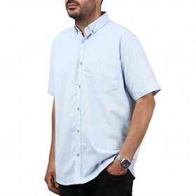 پیراهن آستین کوتاه لینن مردانه مدل 6215956