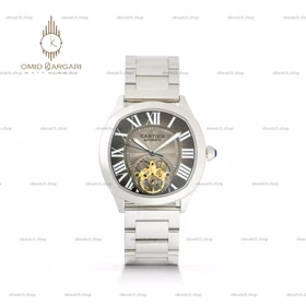 ساعت مچی کارتیه اوپن هارت بند فلزی صفحه طوسی Cartier