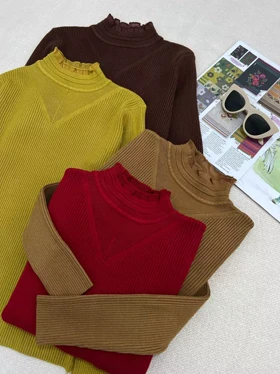 پلیور بافت یقه ایستاده هفت رنگ کد 5497